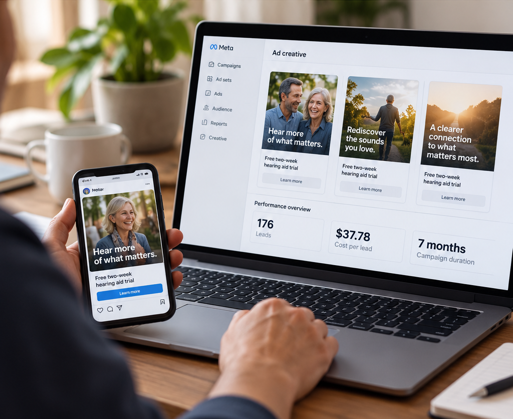 Meta advertising creative testing and campaign strategy.